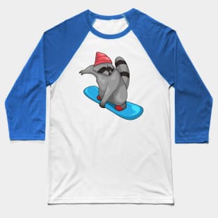 Racoon Snowboard Winter sports Baseball T-Shirt